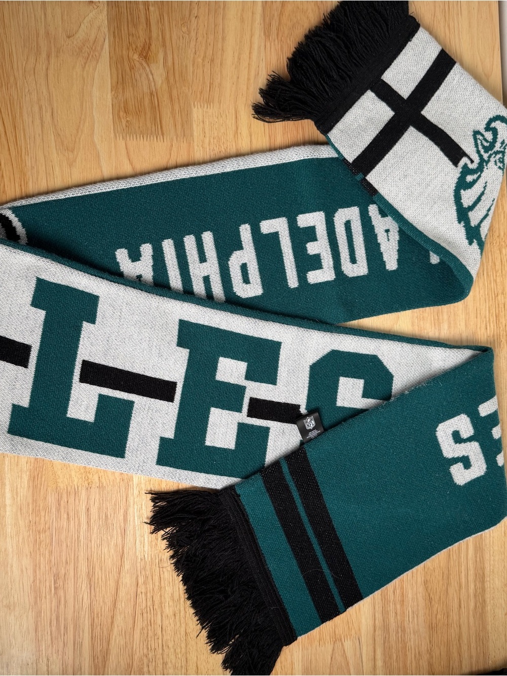 NFL Philadelphia Eagles Teal, White & Black Knit Scarf